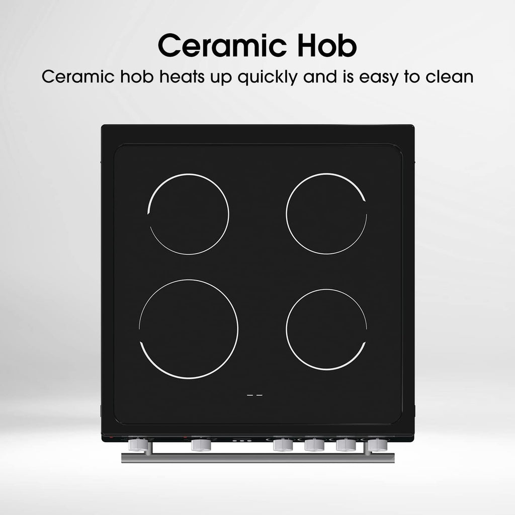 Hisense HDE3211BBUK 60cm Electric Cooker with Ceramic Hob-Black , A Rated Double Oven