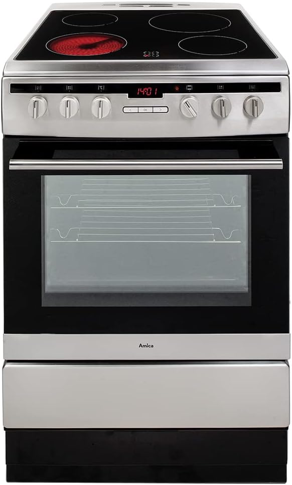Amica 608CE2TAXX Freestanding Ceramic Top Cooker 60 cm Stainless Steel