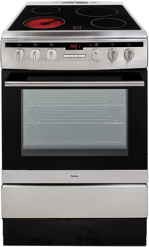 Amica 608CE2TAXX Freestanding Ceramic Top Cooker 60 cm Stainless Steel