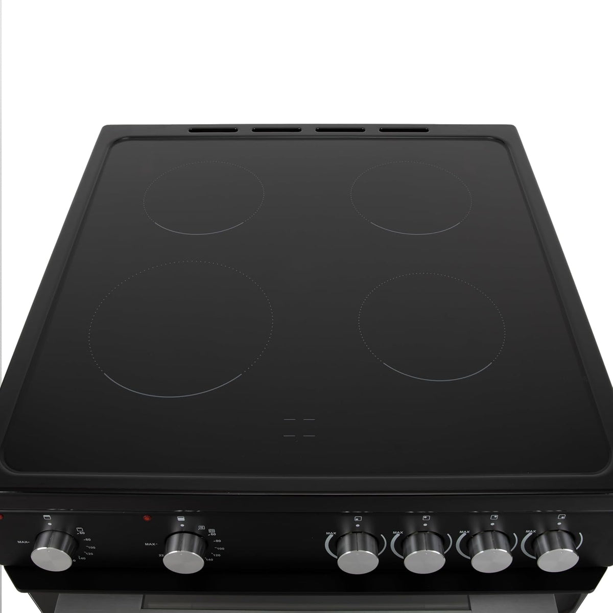 Willow WT60CCB 68L Freestanding Electric Cooker, Twin Cavity Cooker with Ceramic Hob and 31l Grill Cavity, 2 Years Warranty - Black