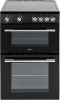 Willow WT60CCB 68L Freestanding Electric Cooker, Twin Cavity Cooker with Ceramic Hob and 31l Grill Cavity, 2 Years Warranty - Black