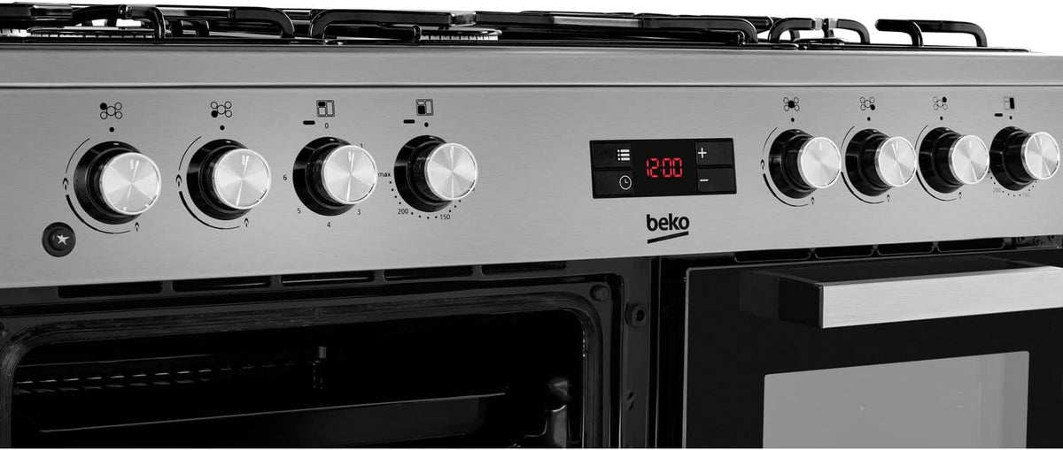 Beko 90cm Dual Fuel Range Cooker - Stainless Steel
