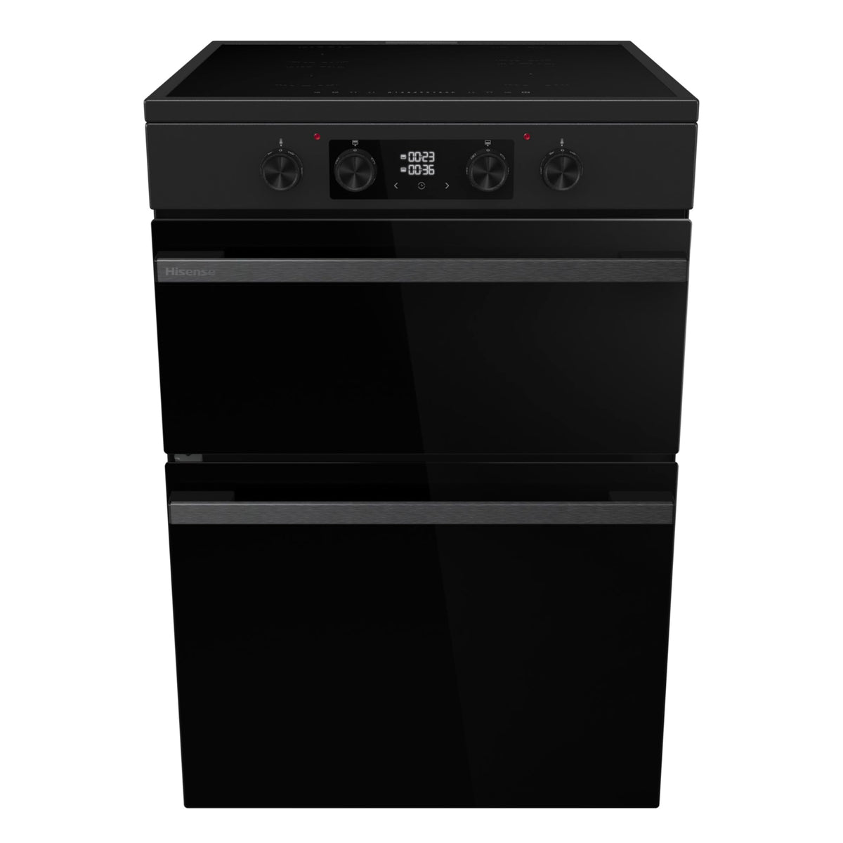 Hisense HDE3211BBUK 60cm Electric Cooker with Ceramic Hob-Black , A Rated Double Oven