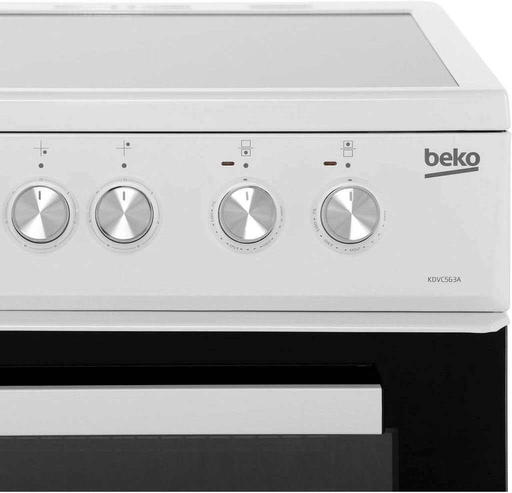 Beko 50cm Double Oven Electric Cooker - White