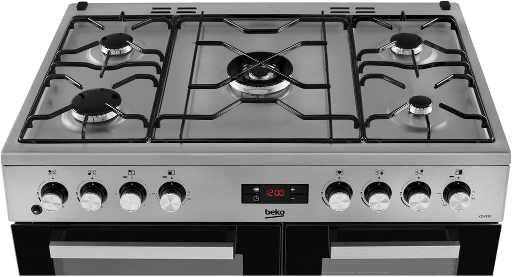 Beko 90cm Dual Fuel Range Cooker - Stainless Steel