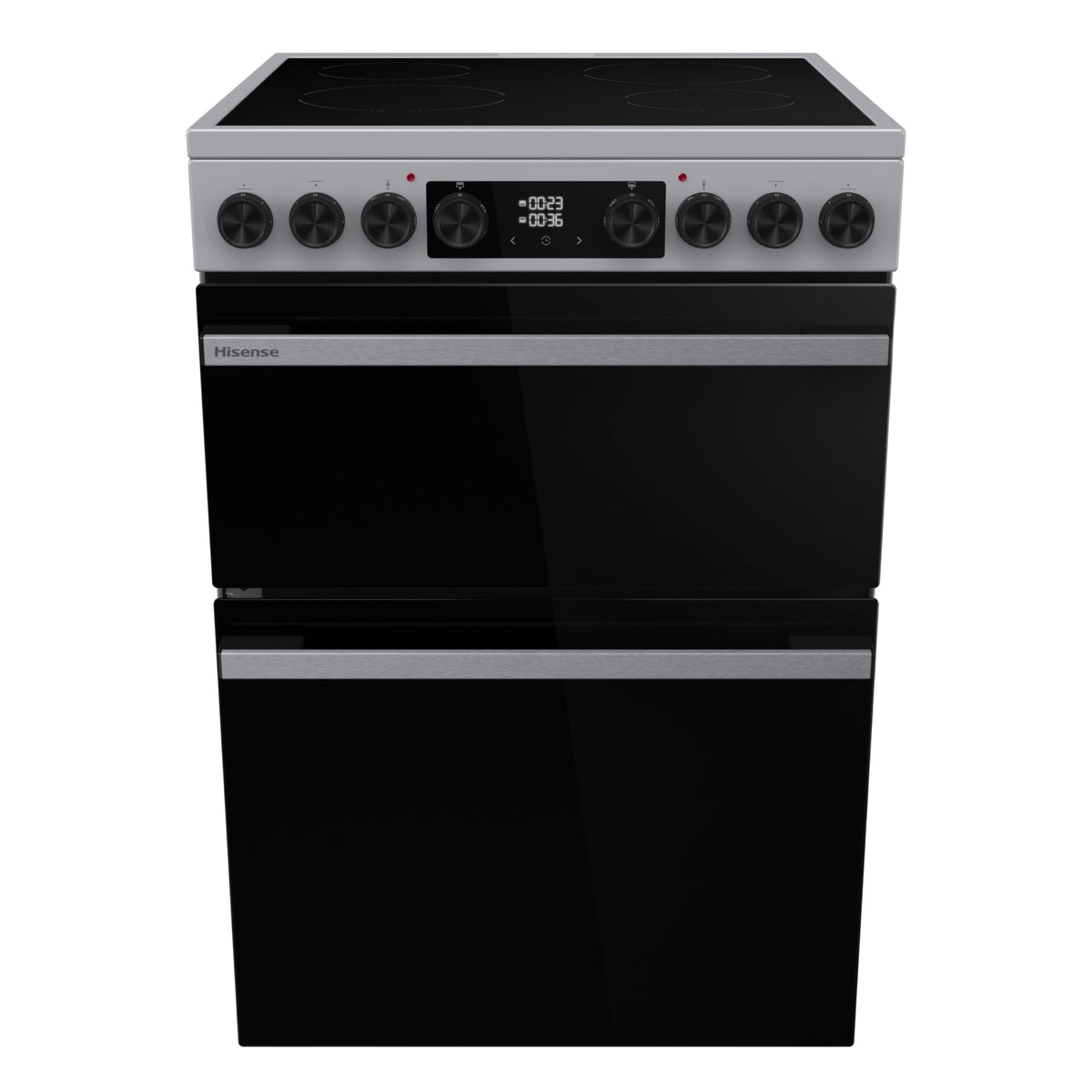 Hisense HDE3211BBUK 60cm Electric Cooker with Ceramic Hob-Black , A Rated Double Oven