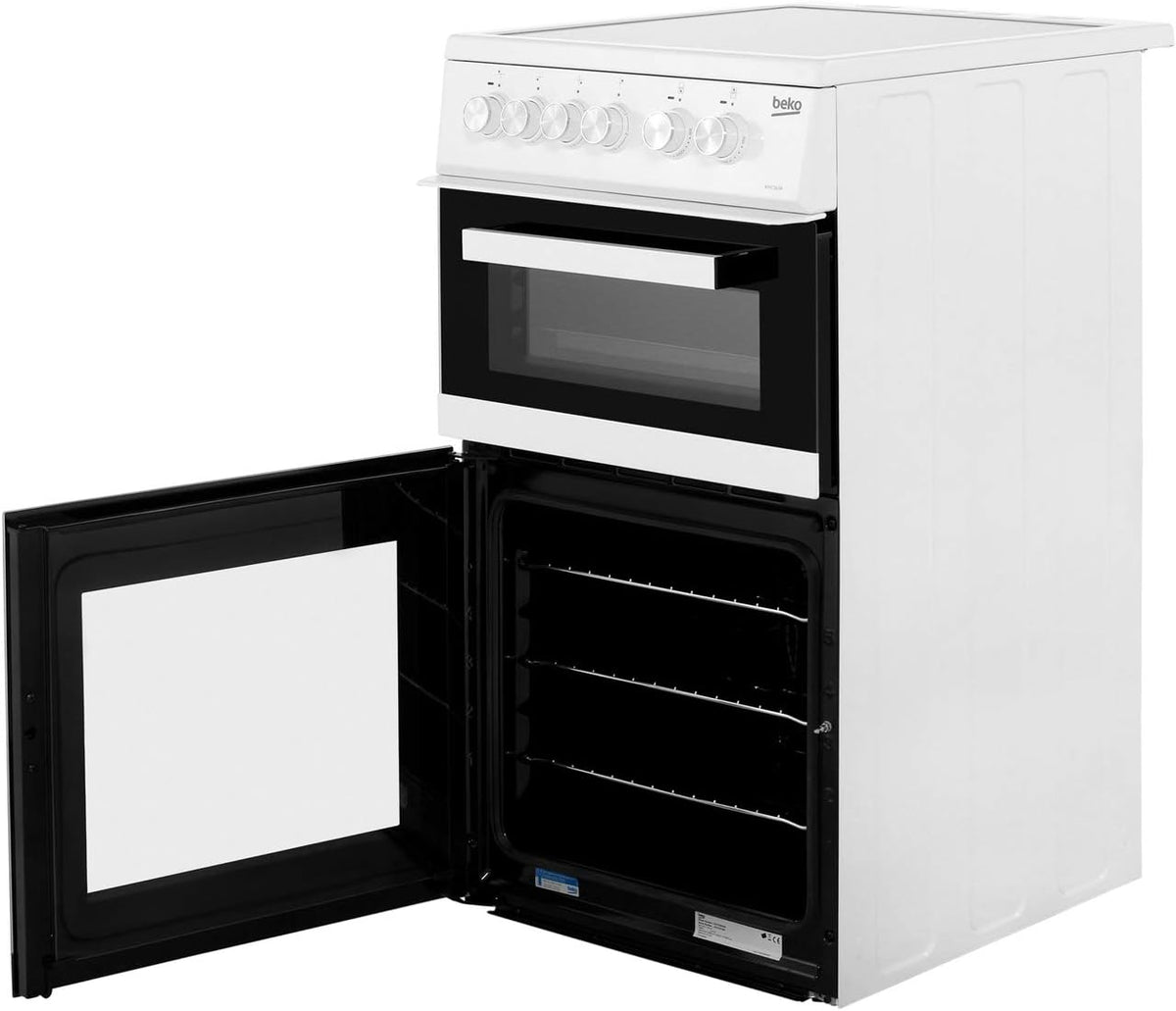 Beko 50cm Double Oven Electric Cooker - White