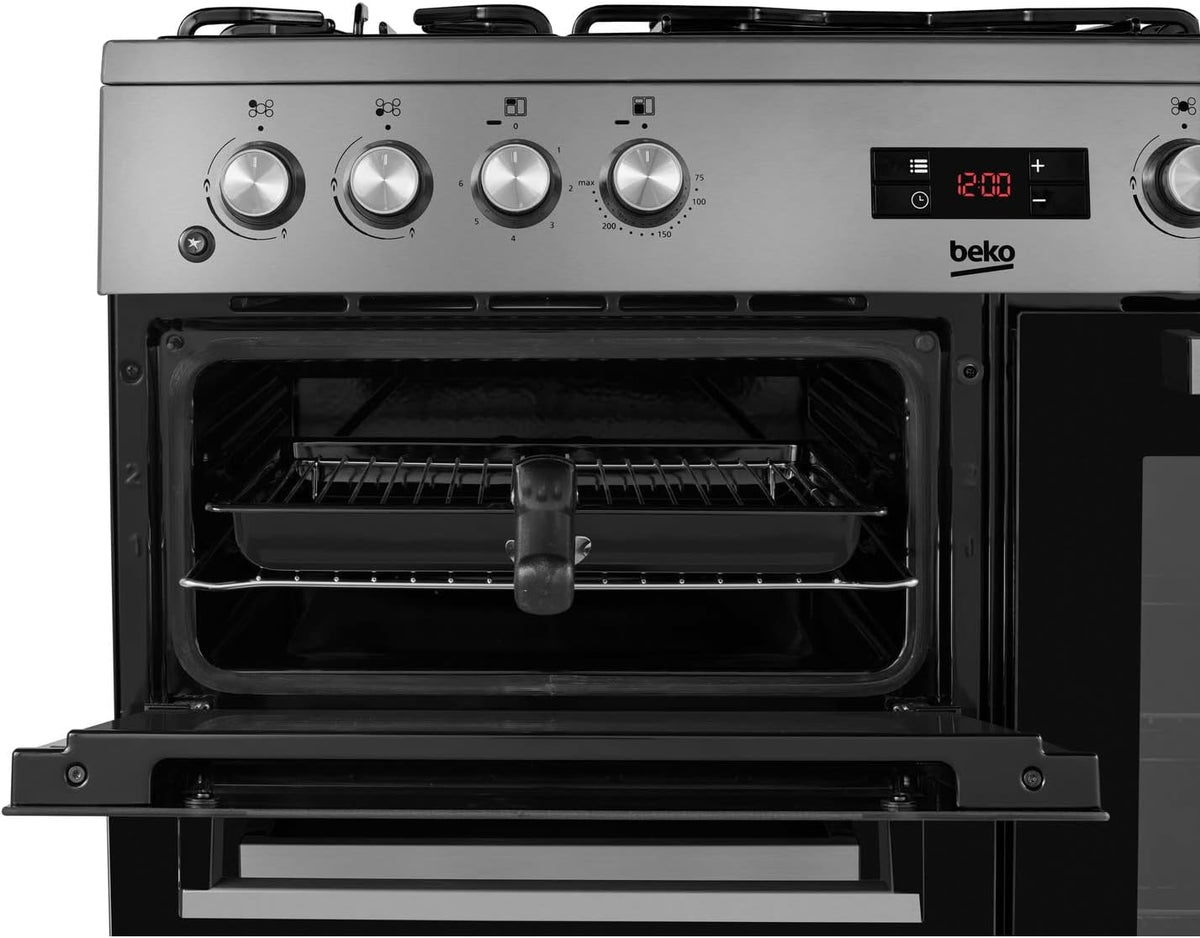 Beko 90cm Dual Fuel Range Cooker - Stainless Steel
