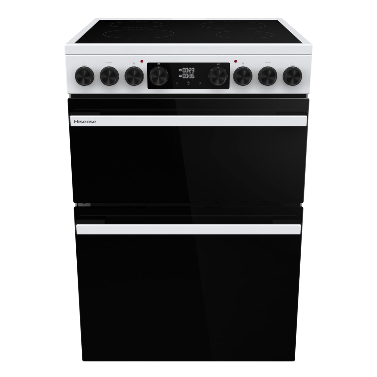 Hisense HDE3211BBUK 60cm Electric Cooker with Ceramic Hob-Black , A Rated Double Oven
