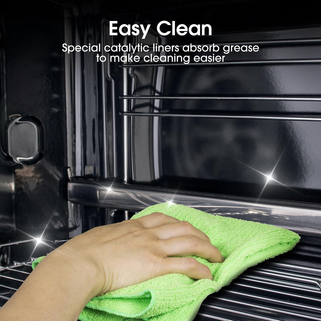 Hisense HDE3211BBUK 60cm Electric Cooker with Ceramic Hob-Black , A Rated Double Oven
