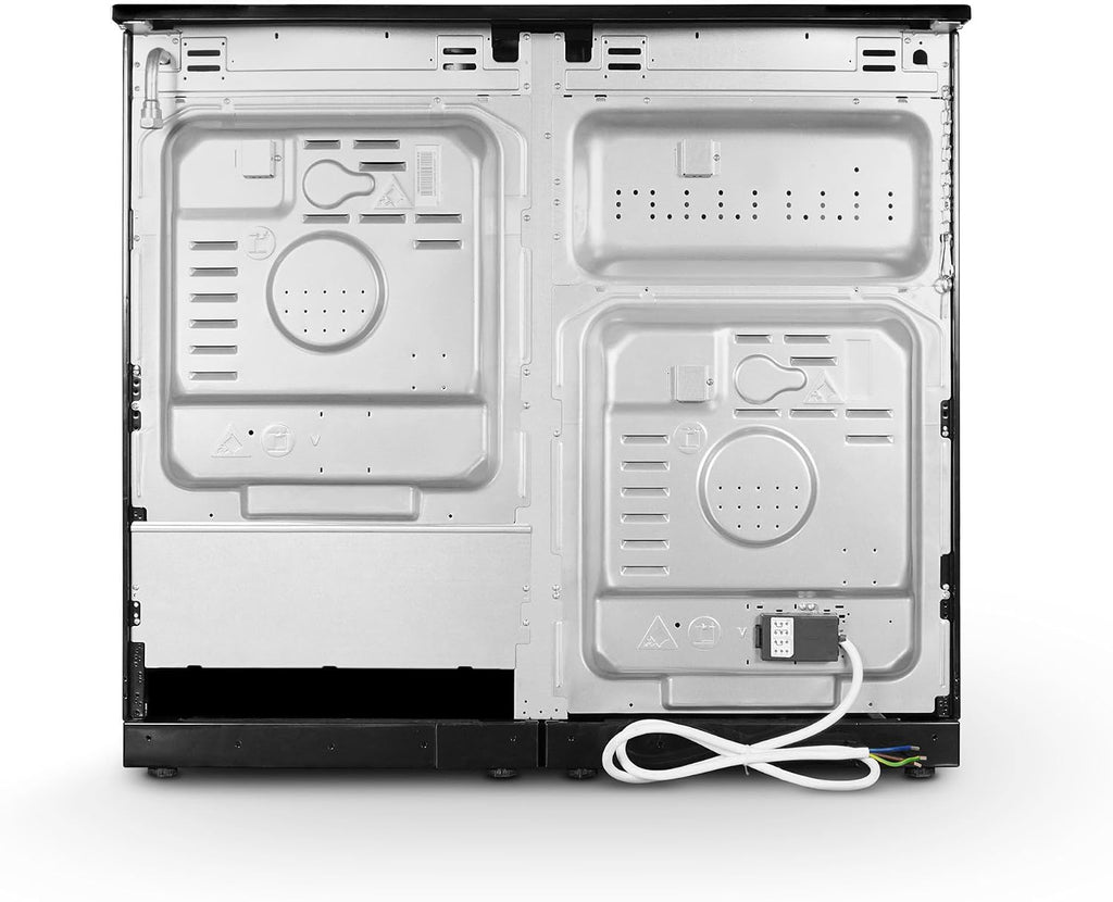 Montpellier MDFRC100C 100cm Dual Fuel Range Cooker – Cream – 7 Gas Burners, 2 Electric Ovens, Separate Grill, Cast Iron Pan Supports