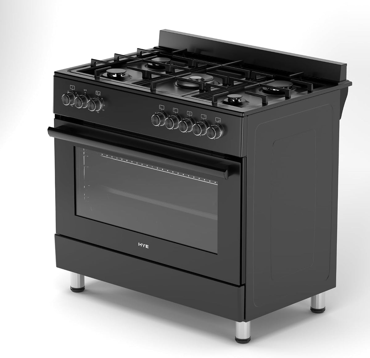 HYE Gas Cooker - Versatile 5 Burner Gas Hob, Electric Oven